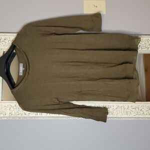 Marled Moss Green Top S Lagenlook